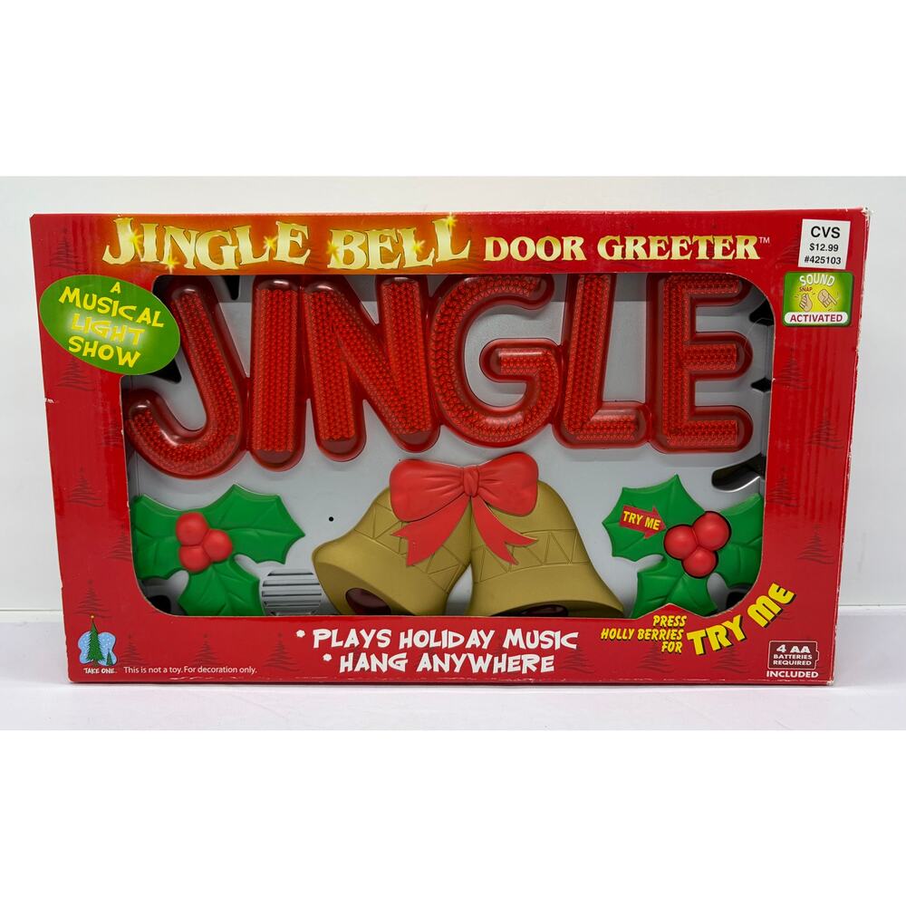 Musical Jingle Bell Door Greeter With Lights & Sounds Holiday Decor CVS 2007 NIB